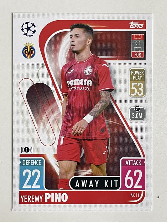 Yeremy Pino Villarreal Away Kit Topps Match Attax Extra 2021:22 Champions League Card