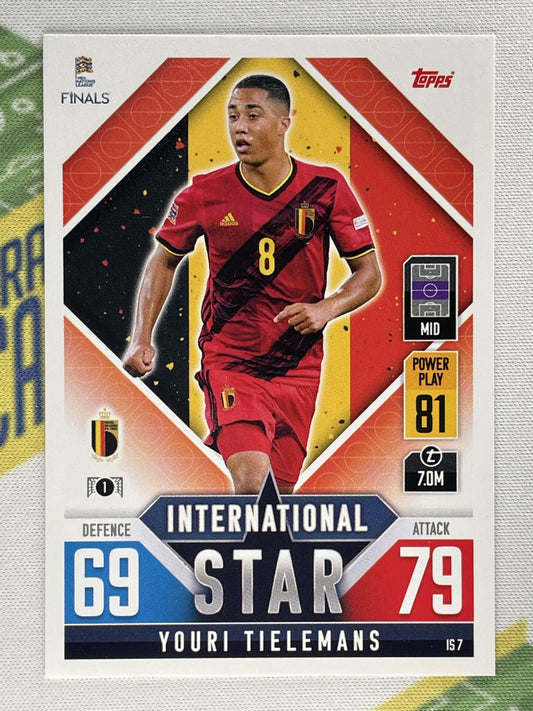 Youri Tielemans Belgium Topps Match Attax 101 Road to Nations League 2022 Card