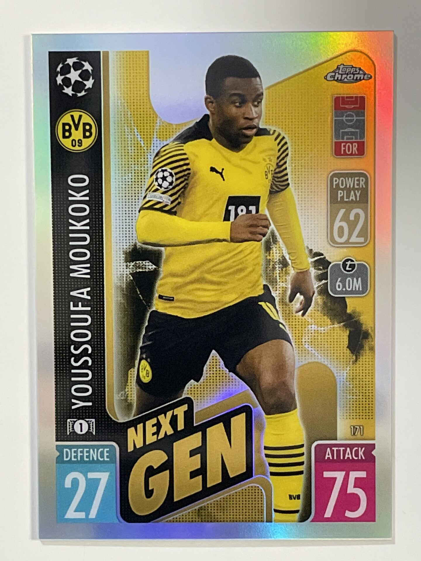 Youssoufa Moukoko Next Gen Refractor Topps Match Attax Chrome 2021 2022