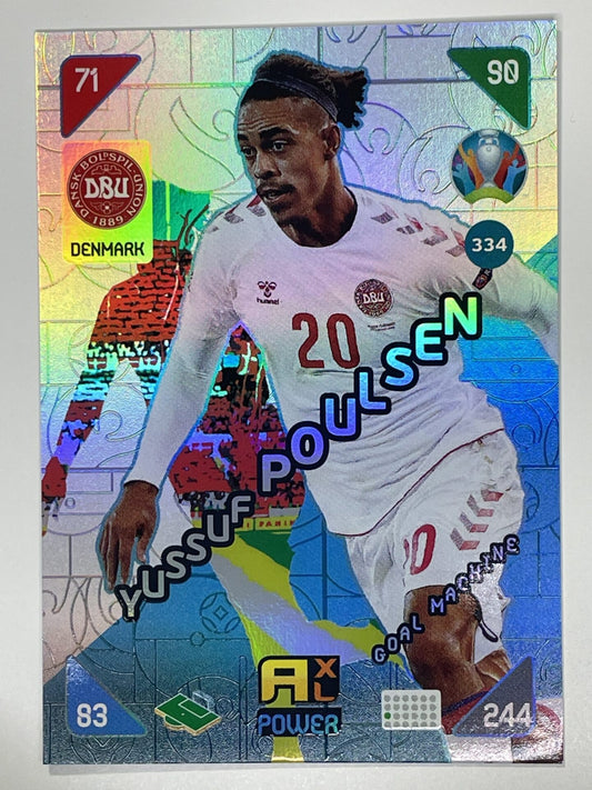Yussuf Poulsen Goal Machines (Denmark) Football Card – Euro 2020 Adrenalyn XL