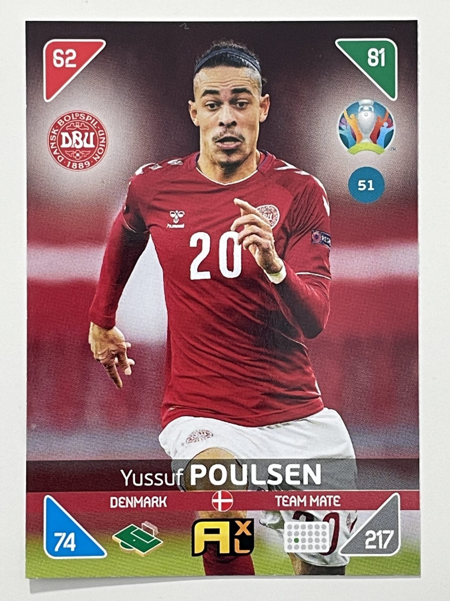 Yussuf Poulsen Team Mates (Denmark) Football Card – Euro 2020 Adrenalyn XL