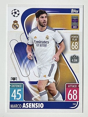 CRYSTAL PARALLEL TOPPS MATCH ATTAX 2021/22-240 MARCO ASENSIO 