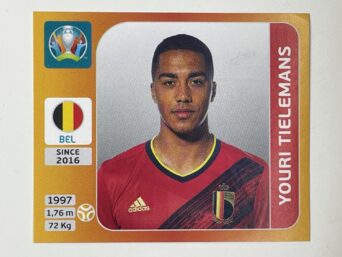134. Youri Tielemans (Belgium) - Euro 2020 Stickers