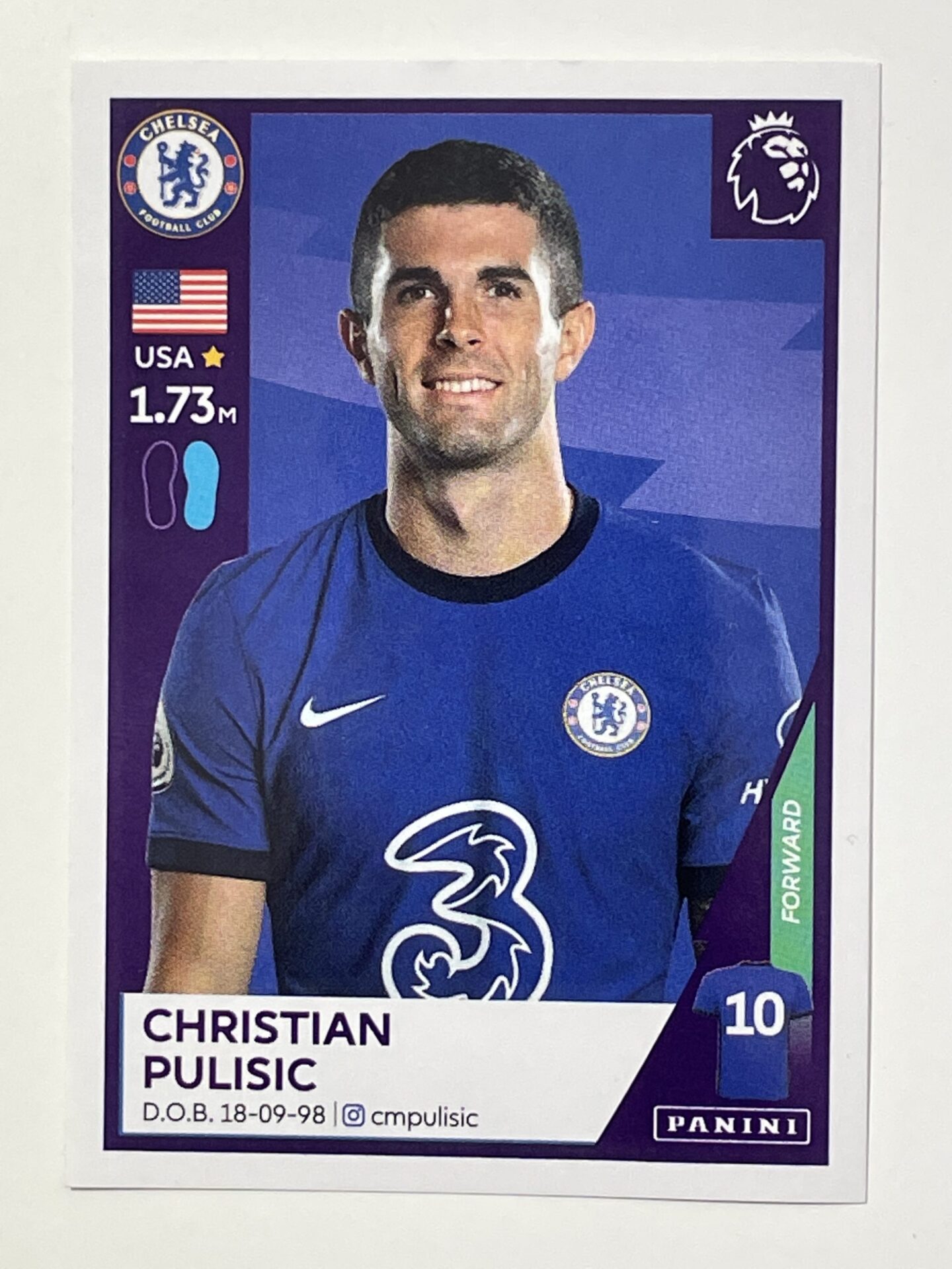 159 Christian Pulisic (Chelsea) Premier League 2021 Stickers