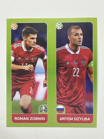 209a:b. Roman Zobnin & Artem Dzyuba (Russia) - Euro 2020 Stickers