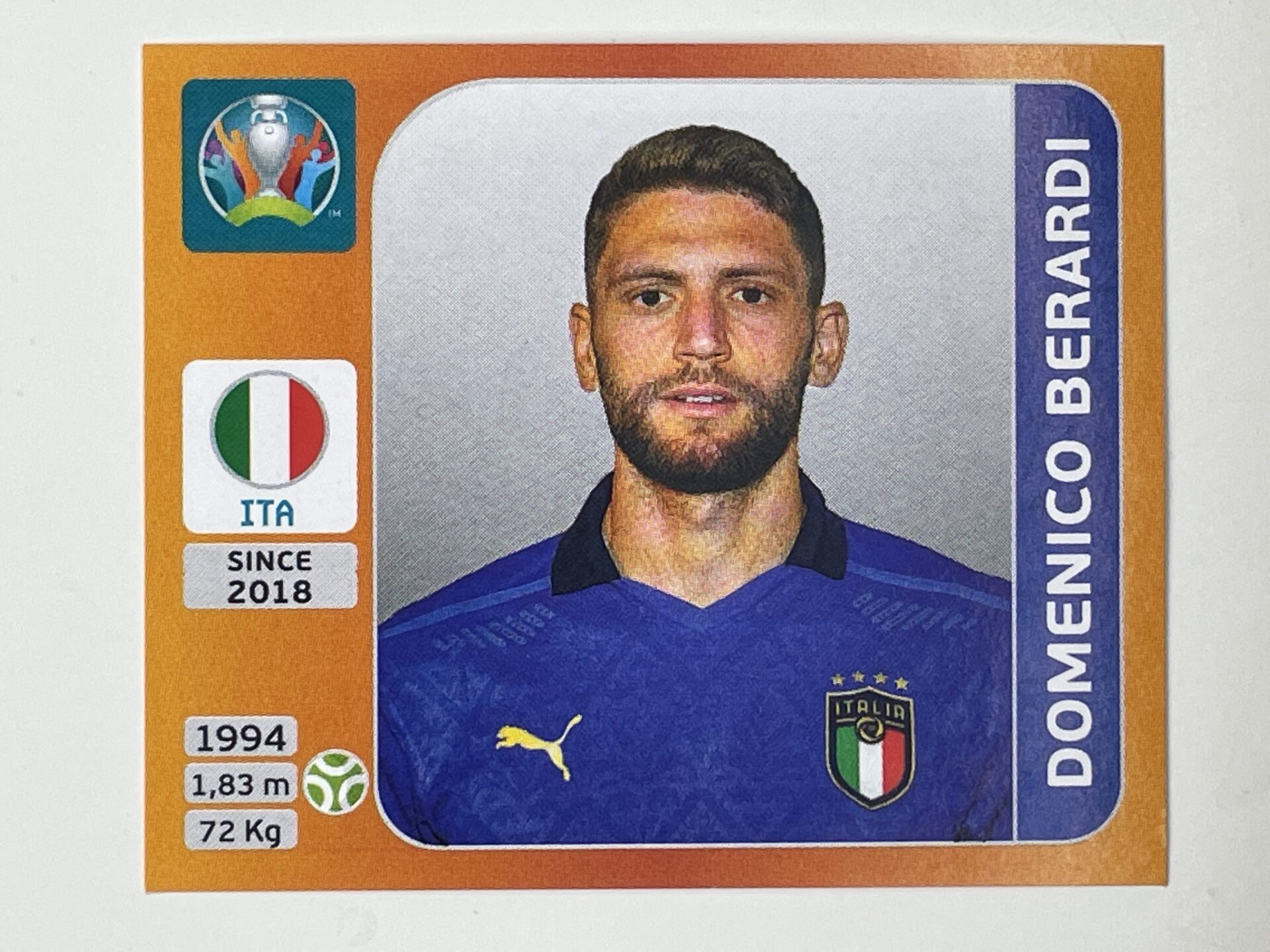 26 Domenico Berardi Bild Panini Sticker Fußball EM Euro 2020 Tournament 2021 Nr 