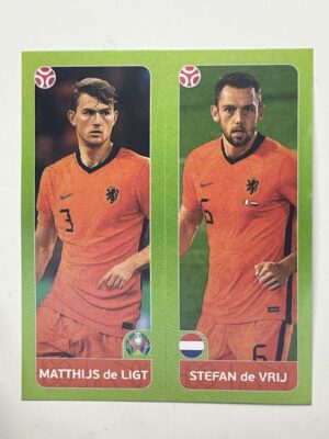 263a:b. Matthijs de Ligt & Stefan de Vrij (Netherlands) - Euro 2020 Stickers
