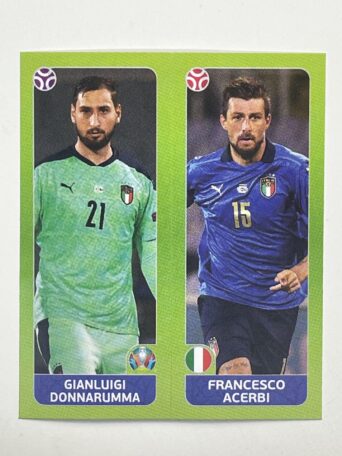 32a:b. Gianluigi Donnarumma & Franceso Acerbi (Italy) - Euro 2020 Stickers