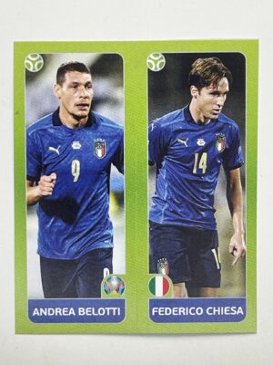 37a:b. Andrea Belotti & Federico Chiesa (Italy) - Euro 2020 Stickers