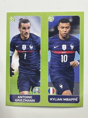 597a:b. Antoine Griezmann & Kylian Mbappé (France) - Euro 2020 Stickers