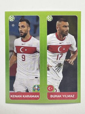 91a:b. Kenan Karaman & Burak Yilmaz (Turkey) - Euro 2020 Stickers