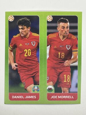 95a:b. Daniel James & Joe Morrell (Wales) - Euro 2020 Stickers