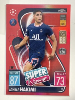 Achraf Hakimi Super Signings Red Parallel Topps Match Attax Chrome 2021 2022