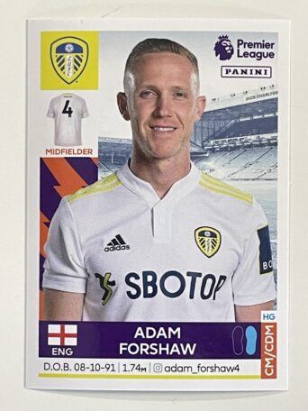 Adam Forshaw Leeds United Panini Premier League 2022 Football Sticker