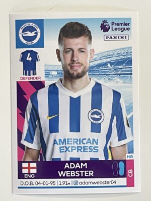 Adam Webster Brighton Panini Premier League 2022 Football Sticker