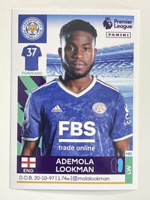 Ademola Lookman Leicester City Panini Premier League 2022 Football Sticker