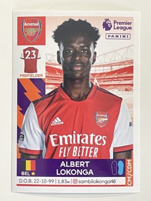 Albert Lokonga Arsenal Panini Premier League 2022 Football Sticker