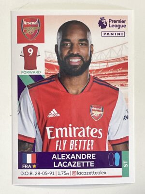 Alexandre Lacazette Arsenal Panini Premier League 2022 Football Sticker