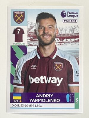 Andriy Yarmolenko West Ham Panini Premier League 2022 Football Sticker