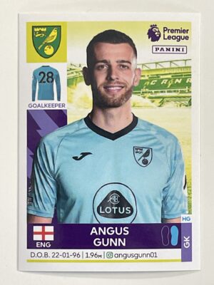 Angus Gunn Norwich City Panini Premier League 2022 Football Sticker
