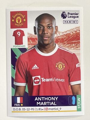 Anthony Martial Manchester United Panini Premier League 2022 Football Sticker