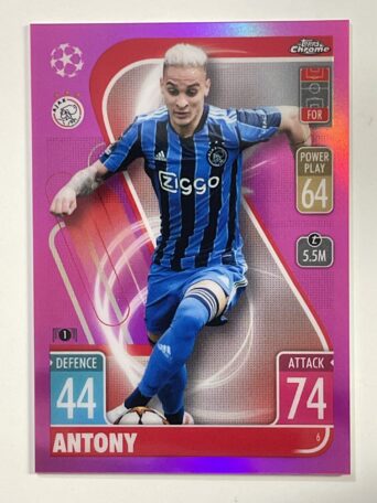 Antony Pink Parallel Topps Match Attax Chrome 2021 2022