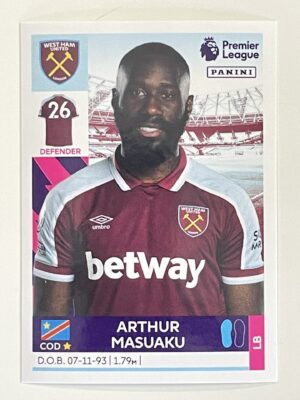Arthur Masuaku West Ham Panini Premier League 2022 Football Sticker