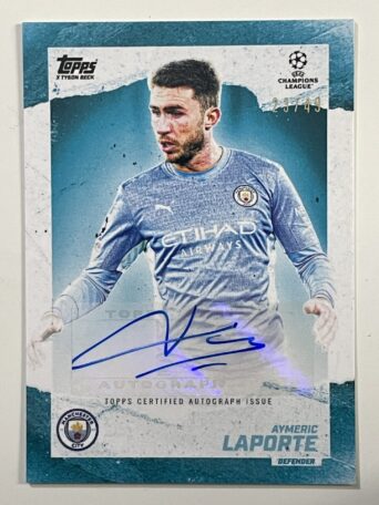 Aymeric Laporte Manchester City 23:49 Autograph Parallel Topps Gold 2021 UEFA Champions League Football Card