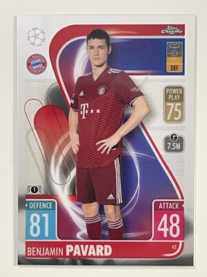 Benjamin Pavard Bayern Munich Topps Match Attax Chrome 2021 2022 Football Card