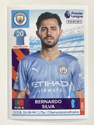 Bernardo Silva Manchester City Panini Premier League 2022 Football Sticker