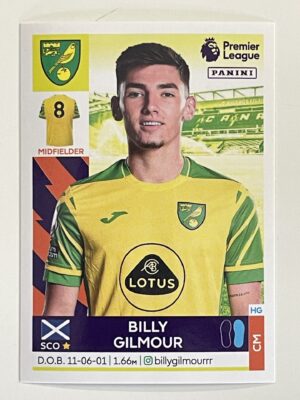 Billy Gilmour Norwich City Panini Premier League 2022 Football Sticker