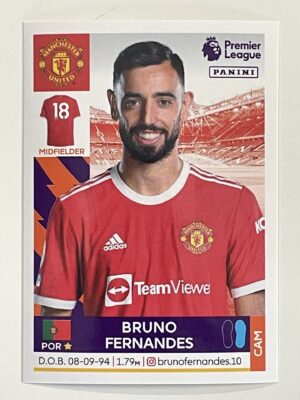 Bruno Fernandes Manchester United Panini Premier League 2022 Football Sticker
