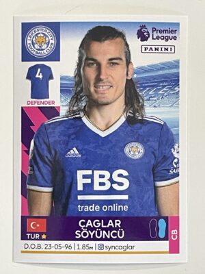 Caglar Soyuncu Leicester City Panini Premier League 2022 Football Sticker