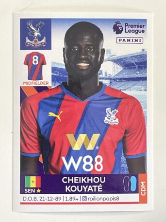 Cheikhou Kouyate Crystal Palace Panini Premier League 2022 Football Sticker