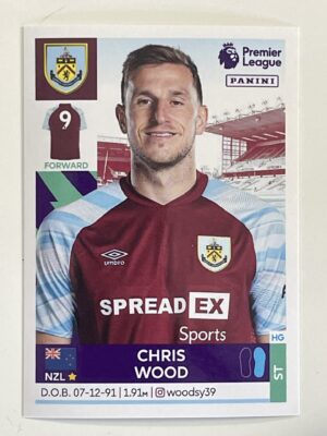 Chris Wood Burnley Panini Premier League 2022 Football Sticker