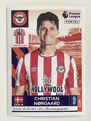 Christian Norgaard Brentford Panini Premier League 2022 Football Sticker