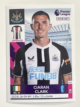 Ciaran Clark Newcastle United Panini Premier League 2022 Football Sticker