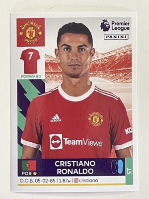 Cristiano Ronaldo Manchester United Panini Premier League 2022 Football Sticker