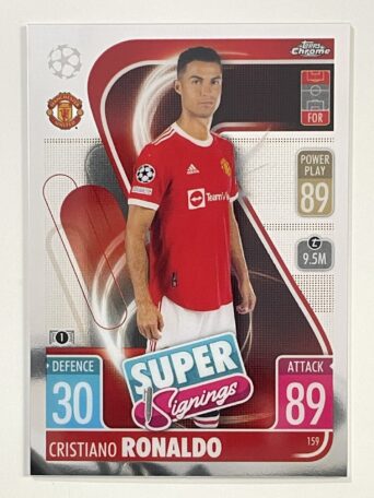 Cristiano Ronaldo Super Signings Manchester United Topps Match Attax Chrome 2021 2022 Football Card