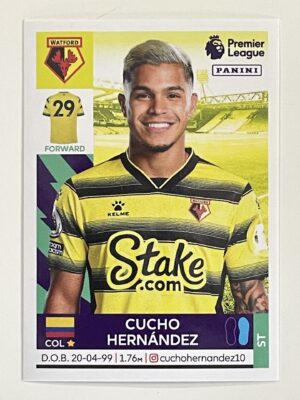 Cucho Hernandez Watford Panini Premier League 2022 Football Sticker