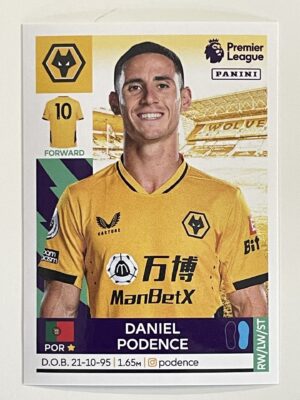 Daniel Podence Wolves Panini Premier League 2022 Football Sticker
