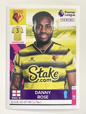 Danny Rose Watford Panini Premier League 2022 Football Sticker
