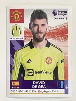 David De Gea Manchester United Panini Premier League 2022 Football Sticker