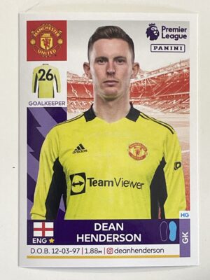 Dean Henderson Manchester United Panini Premier League 2022 Football Sticker
