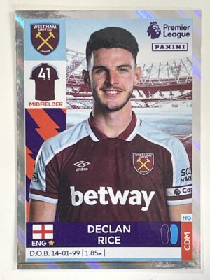 Declan Rice Captain West Ham Panini Premier League 2022 Football Sticker