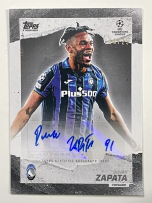 Duvan Zapata Atalanta 19:25 Autograph Parallel Topps Gold 2021 UEFA Champions League Football Card