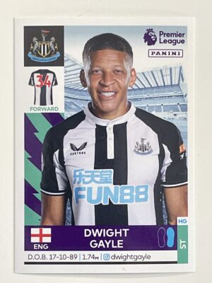 Dwight Gayle Newcastle United Panini Premier League 2022 Football Sticker