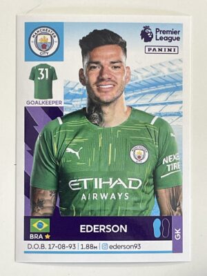 Ederson Manchester City Panini Premier League 2022 Football Sticker