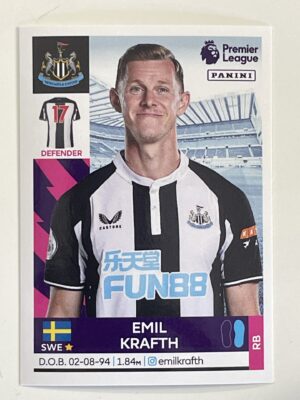 Emil Krafth Newcastle United Panini Premier League 2022 Football Sticker