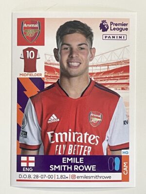 Emile Smith Rowe Arsenal Panini Premier League 2022 Football Sticker